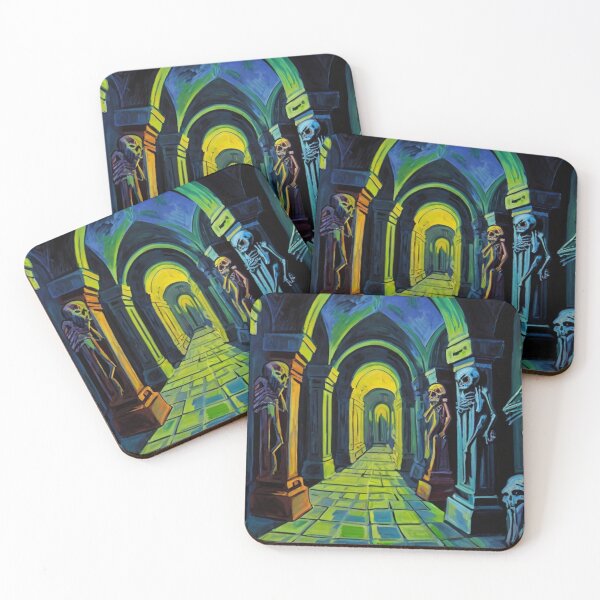 Item preview, Abandoned crypt of the Zombies cool halloween art after Raoul Dufy designed and sold by Vintage Designs +.