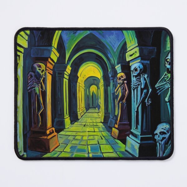 Item preview, Abandoned crypt of the Zombies cool halloween art after Raoul Dufy designed and sold by Vintage Designs +.
