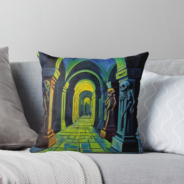 Item preview, Abandoned crypt of the Zombies cool halloween art after Raoul Dufy designed and sold by Vintage Designs +.