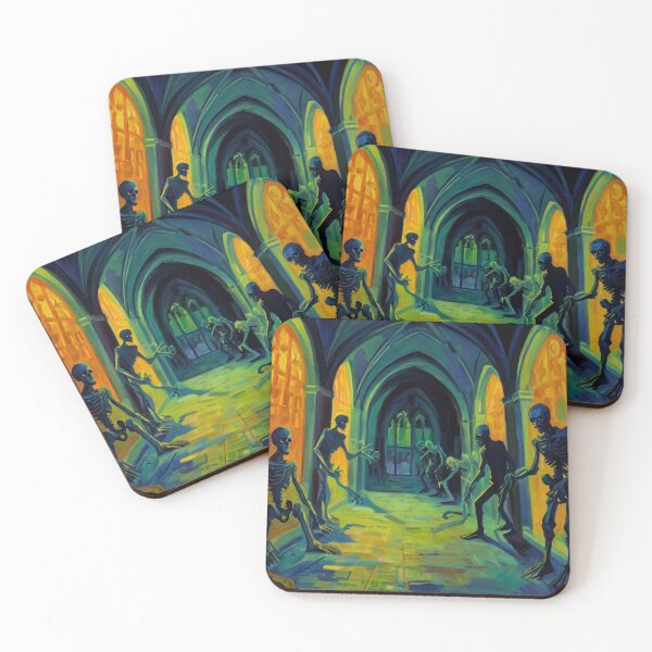 Item preview, Abandoned crypt of the Zombies cool halloween art after Raoul Dufy designed and sold by Vintage Designs +.