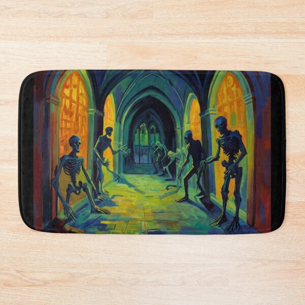 Item preview, Abandoned crypt of the Zombies cool halloween art after Raoul Dufy designed and sold by Vintage Designs +.