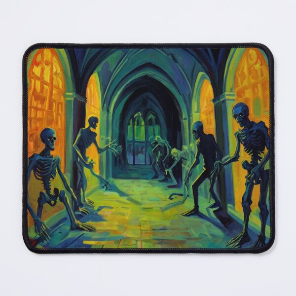 Item preview, Abandoned crypt of the Zombies cool halloween art after Raoul Dufy designed and sold by Vintage Designs +.