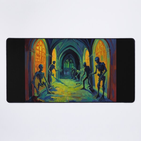 Item preview, Abandoned crypt of the Zombies cool halloween art after Raoul Dufy designed and sold by Vintage Designs +.