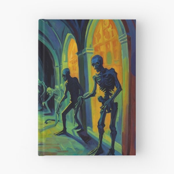 Item preview, Abandoned crypt of the Zombies cool halloween art after Raoul Dufy designed and sold by Vintage Designs +.