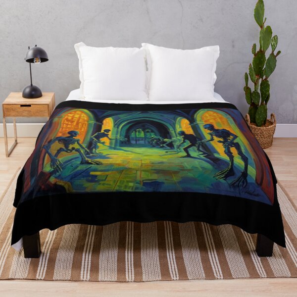 Item preview, Abandoned crypt of the Zombies cool halloween art after Raoul Dufy designed and sold by Vintage Designs +.