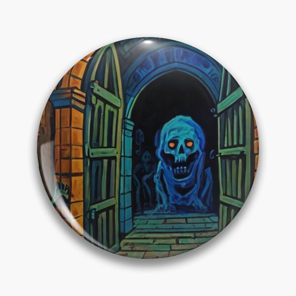 Item preview, Abandoned crypt of the Zombies cool halloween art after Raoul Dufy designed and sold by Vintage Designs +.