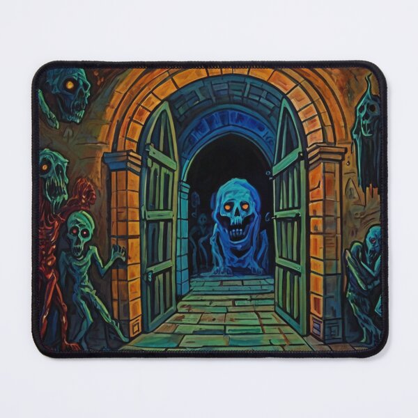 Item preview, Abandoned crypt of the Zombies cool halloween art after Raoul Dufy designed and sold by Vintage Designs +.