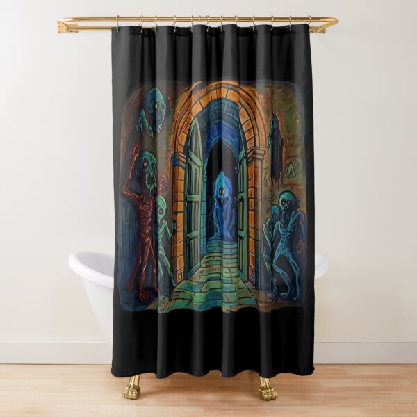 Item preview, Abandoned crypt of the Zombies cool halloween art after Raoul Dufy designed and sold by Vintage Designs +.