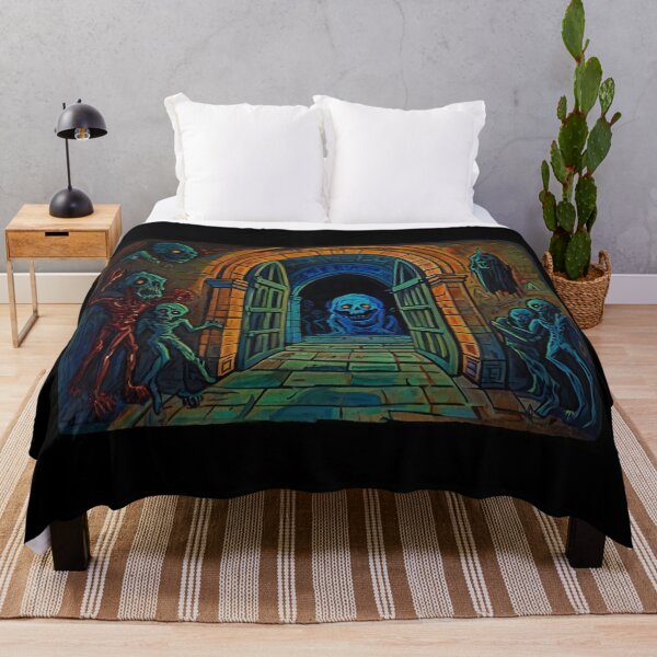 Item preview, Abandoned crypt of the Zombies cool halloween art after Raoul Dufy designed and sold by Vintage Designs +.