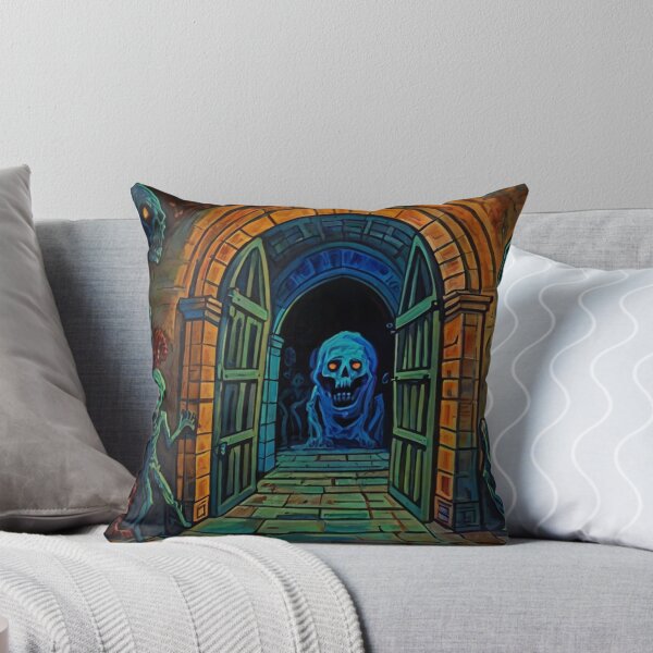 Item preview, Abandoned crypt of the Zombies cool halloween art after Raoul Dufy designed and sold by Vintage Designs +.