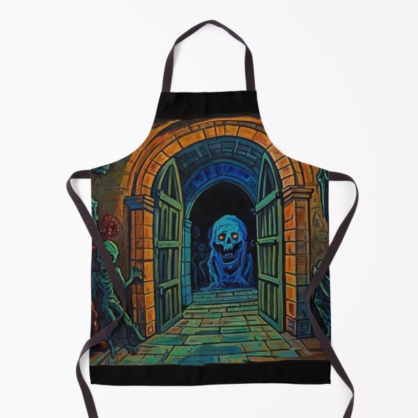 Item preview, Abandoned crypt of the Zombies cool halloween art after Raoul Dufy designed and sold by Vintage Designs +.