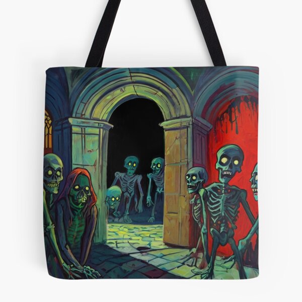 Item preview,  Crypt of the Zombies cool halloween art after Raoul Dufy designed and sold by Vintage Designs +.