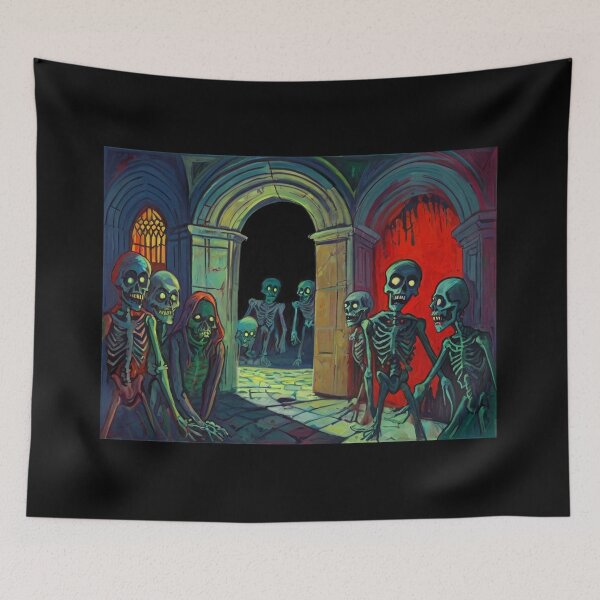 Item preview,  Crypt of the Zombies cool halloween art after Raoul Dufy designed and sold by Vintage Designs +.