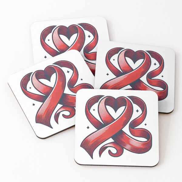 Item preview, Heart-Shaped Red Ribbon – Flowing Design for Red Ribbon Week designed and sold by Pattamo1.