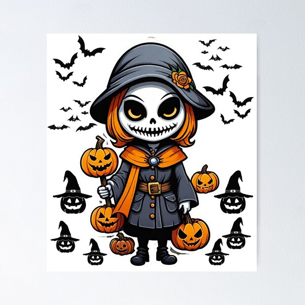 Item preview, Spooky Skeleton Witch Helloween Special  designed and sold by apexrodex.