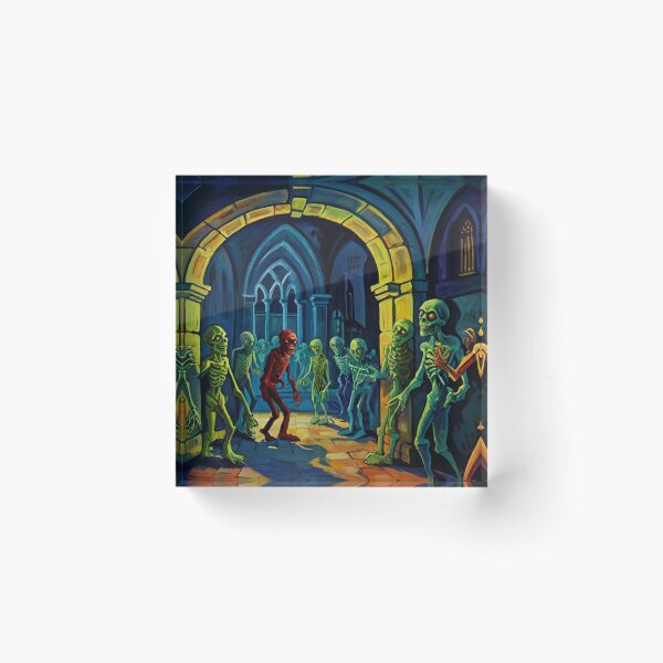 Item preview, Crypt of the Zombies cool halloween art after Raoul Dufy designed and sold by Vintage Designs +.