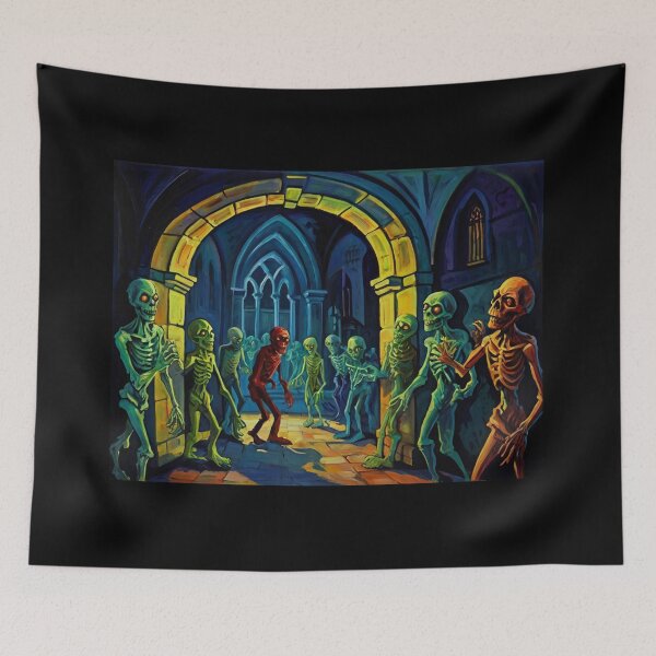 Item preview, Crypt of the Zombies cool halloween art after Raoul Dufy designed and sold by Vintage Designs +.