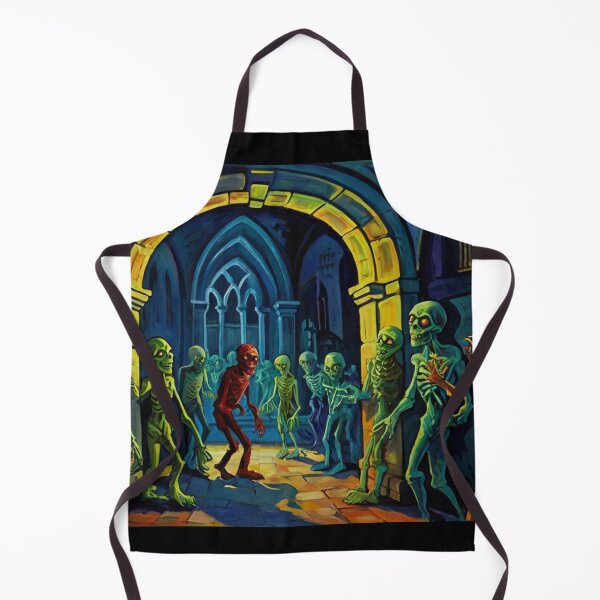 Item preview, Crypt of the Zombies cool halloween art after Raoul Dufy designed and sold by Vintage Designs +.