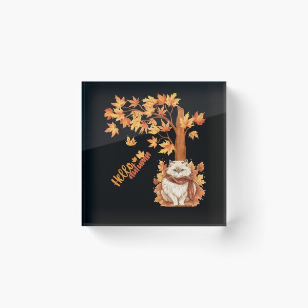 Item preview, Cat Leaf Fall Tree Hello Autumn.Himalayan Cat. designed and sold by JAGA-ALIME.