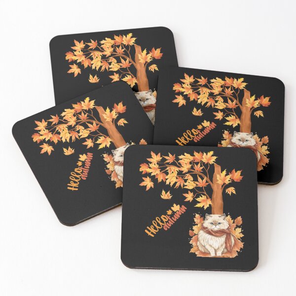 Item preview, Cat Leaf Fall Tree Hello Autumn.Himalayan Cat. designed and sold by JAGA-ALIME.