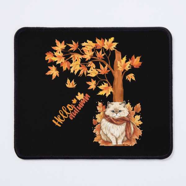 Item preview, Cat Leaf Fall Tree Hello Autumn.Himalayan Cat. designed and sold by JAGA-ALIME.
