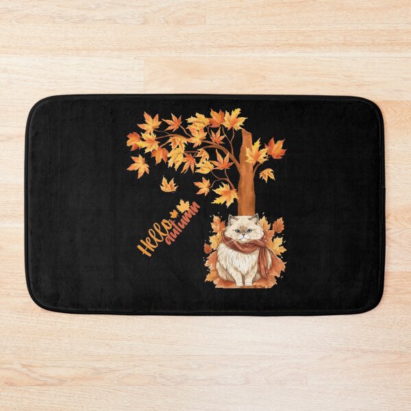 Item preview, Cat Leaf Fall Tree Hello Autumn.Himalayan Cat. designed and sold by JAGA-ALIME.