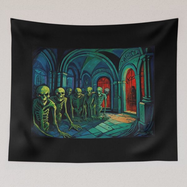 Item preview, Tomb of the Ghouls cool halloween art after Raoul Dufy designed and sold by Vintage Designs +.