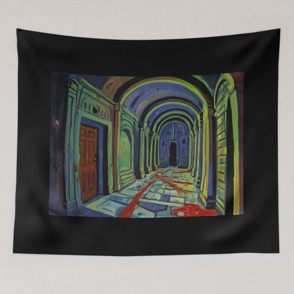 Item preview, Serial Killer Hospital background cool halloween art after Raoul Dufy designed and sold by Vintage Designs +.