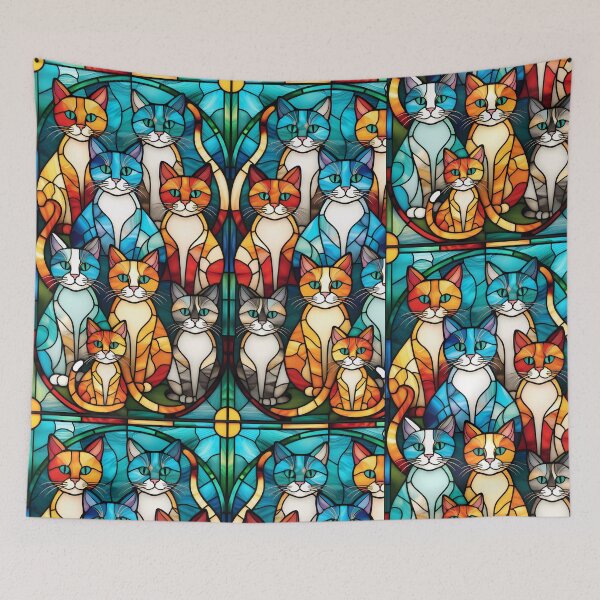 Item preview, Adorable cat stained class designed and sold by NolineXpression.