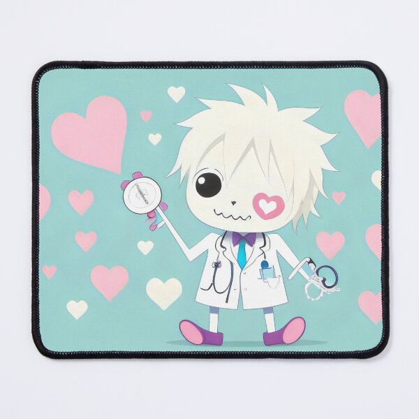 Item preview, Cute Zombie Doctor with Heart-Themed Medical Tools Illustration designed and sold by Cherry-Cat.