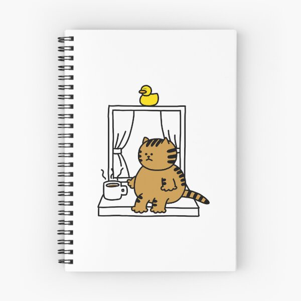 Item preview, a Cat and a Duck on the windowsill designed and sold by superbaechoo.