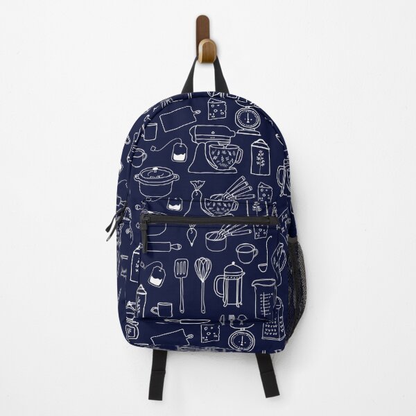 Item preview, Kitchen Utensils Cute Doodle Pattern Navy Blue designed and sold by Nature Hues.