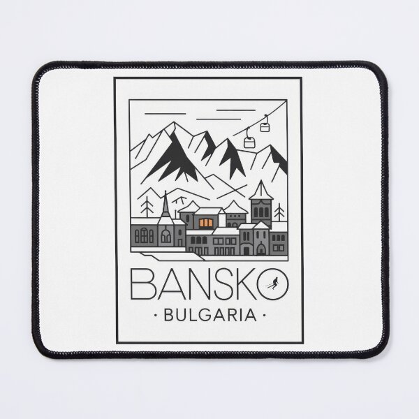 Item preview, Vintage Minimal Retro stylized minimalist travel poster - Bansko Bulgaria winter sports in Pirin Mountains designed and sold by pod24.