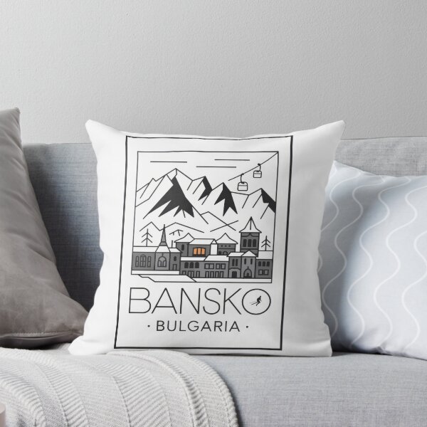 Item preview, Vintage Minimal Retro stylized minimalist travel poster - Bansko Bulgaria winter sports in Pirin Mountains designed and sold by pod24.