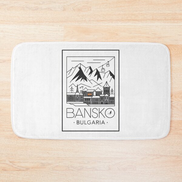 Item preview, Vintage Minimal Retro stylized minimalist travel poster - Bansko Bulgaria winter sports in Pirin Mountains designed and sold by pod24.