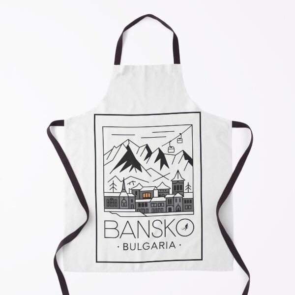 Item preview, Vintage Minimal Retro stylized minimalist travel poster - Bansko Bulgaria winter sports in Pirin Mountains designed and sold by pod24.