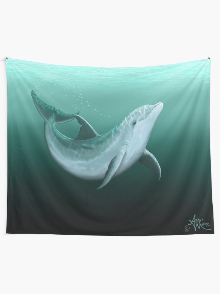 Alternate view of "Riversoul" by Amber Marine ~ Indian River Lagoon bottlenose dolphin art, © 2014 Tapestry