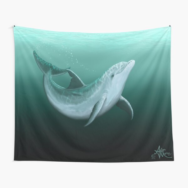 "Riversoul" by Amber Marine ~ Indian River Lagoon bottlenose dolphin art, © 2014 Tapestry