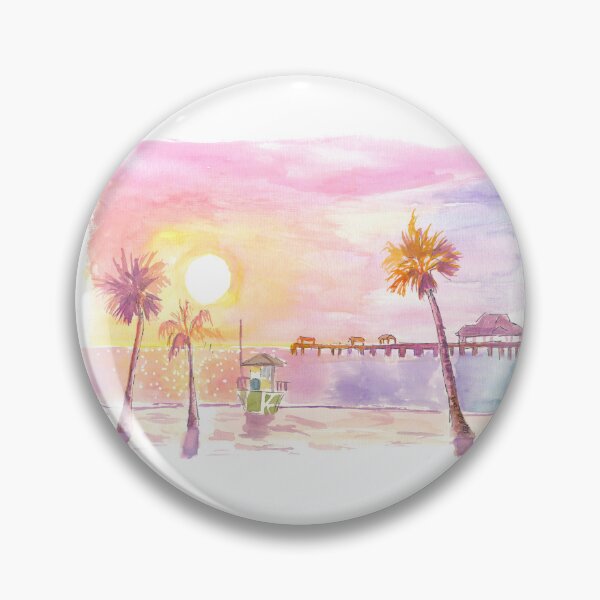 Item preview, Romantic Clearwater FL Beach Pier at Sunset designed and sold by artshop77.