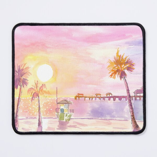 Item preview, Romantic Clearwater FL Beach Pier at Sunset designed and sold by artshop77.