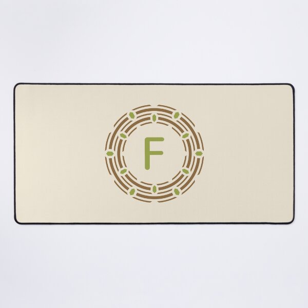 Item preview, Ornamental Circular Emblem Letter F Geometric Leaf Motifs designed and sold by rasagamastore.