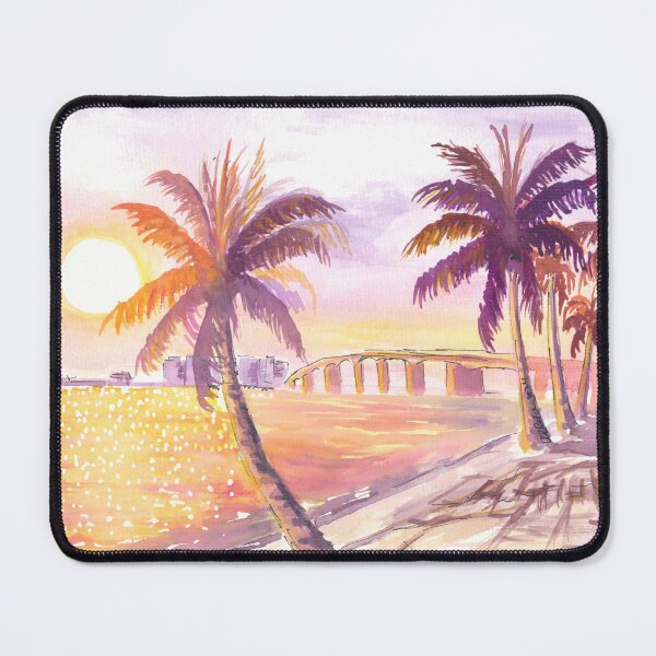 Item preview, Bird Key Sarasota Sunset Scene with Palms and Causeway designed and sold by artshop77.