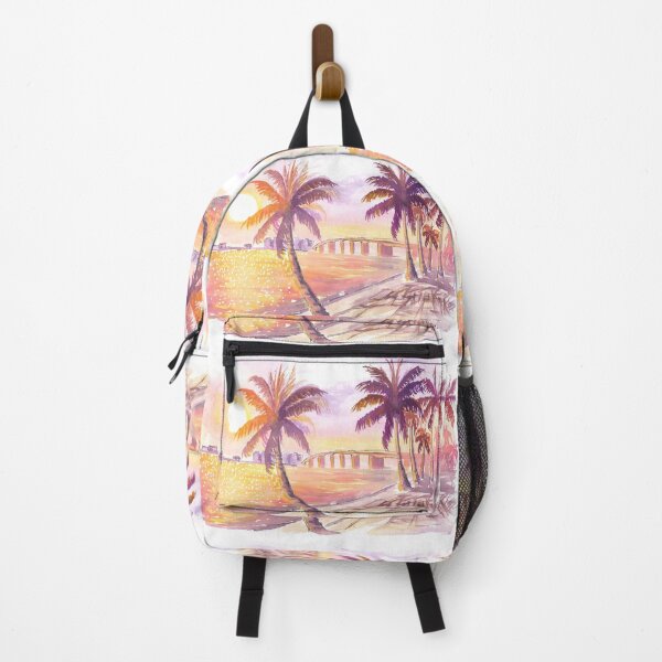 Item preview, Bird Key Sarasota Sunset Scene with Palms and Causeway designed and sold by artshop77.