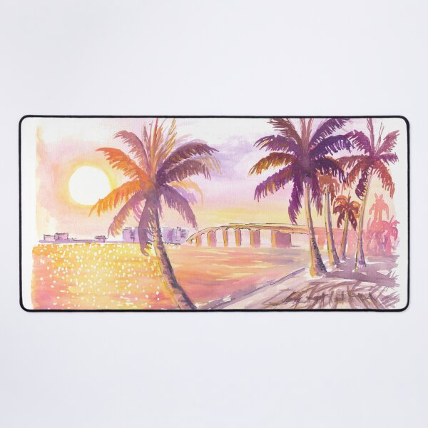 Item preview, Bird Key Sarasota Sunset Scene with Palms and Causeway designed and sold by artshop77.