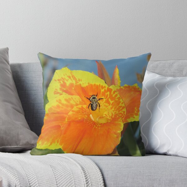 Item preview,  Bee Flower Photo Orange Yellow Lily Insect designed and sold by natureinfocus.