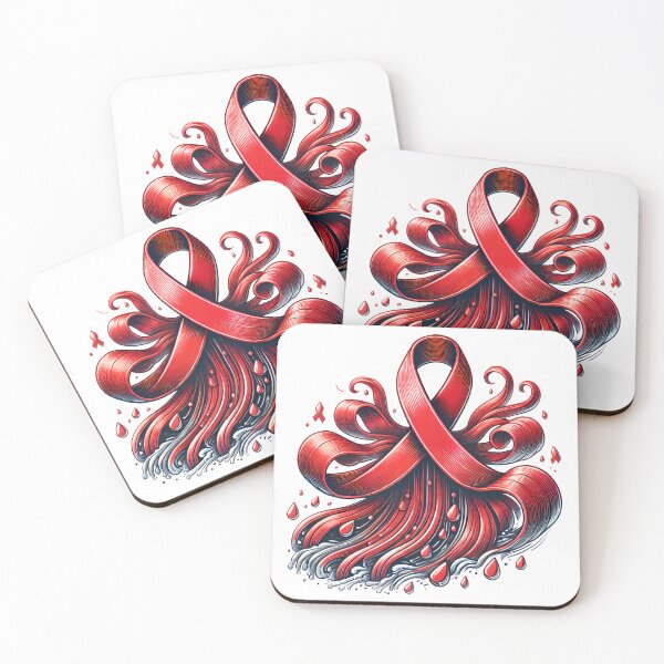 Item preview, Majestic Red Ribbon Waterfall – Flowing Symbol of Positive Change designed and sold by Pattamo1.