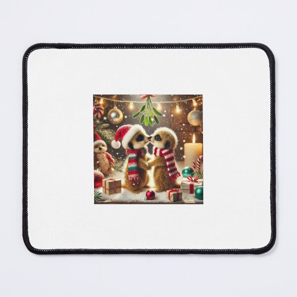Item preview, Holiday Love: Meerkats Share a Sweet Moment Under the Mistletoe designed and sold by themeerkatman.