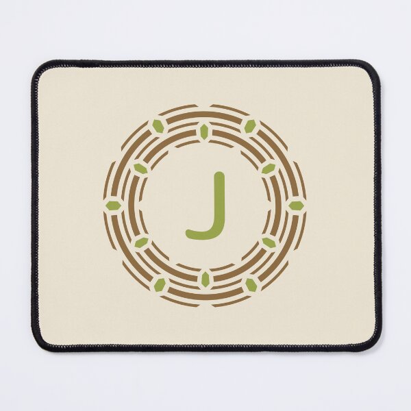 Item preview, Ornamental Circular Emblem Letter J Geometric Leaf Motifs designed and sold by rasagamastore.