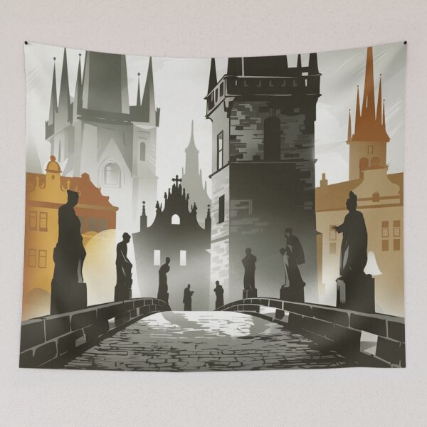 Item preview, Prague Vintage Travel Poster designed and sold by TravelerRat.