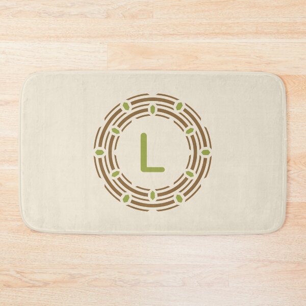 Item preview, Ornamental Circular Emblem Letter L Geometric Leaf Motifs designed and sold by rasagamastore.